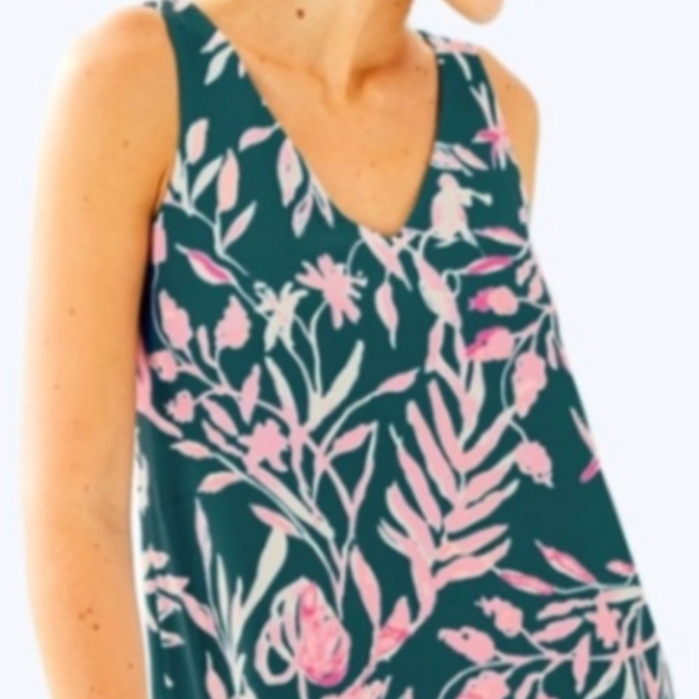 Lilly Pulitzer Florin Reversible Top in Tidal Wave, Size Medium